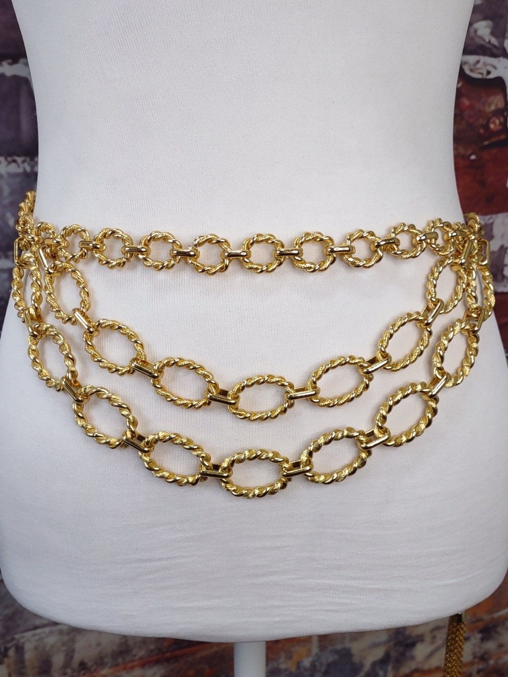 Multi-Strand Draped Rope Chain Link Belt